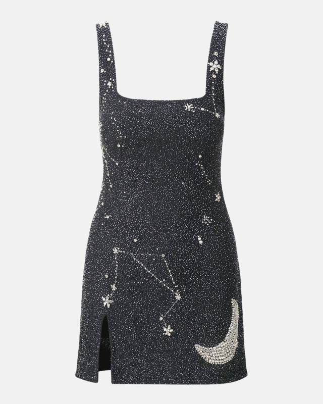 Le Sable Beaded Palm Mini Dress